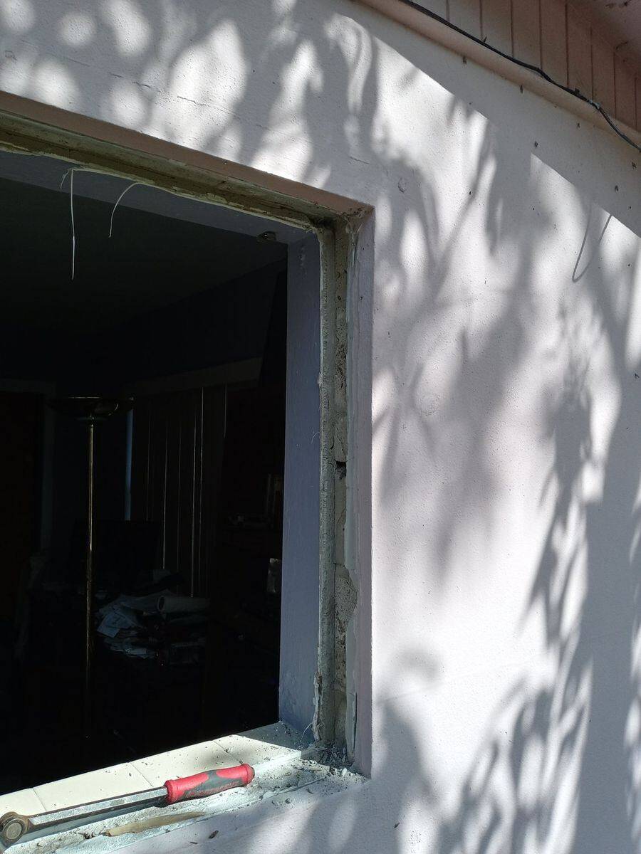 Impact window opening prepared for install — Bell Engineering & Construction