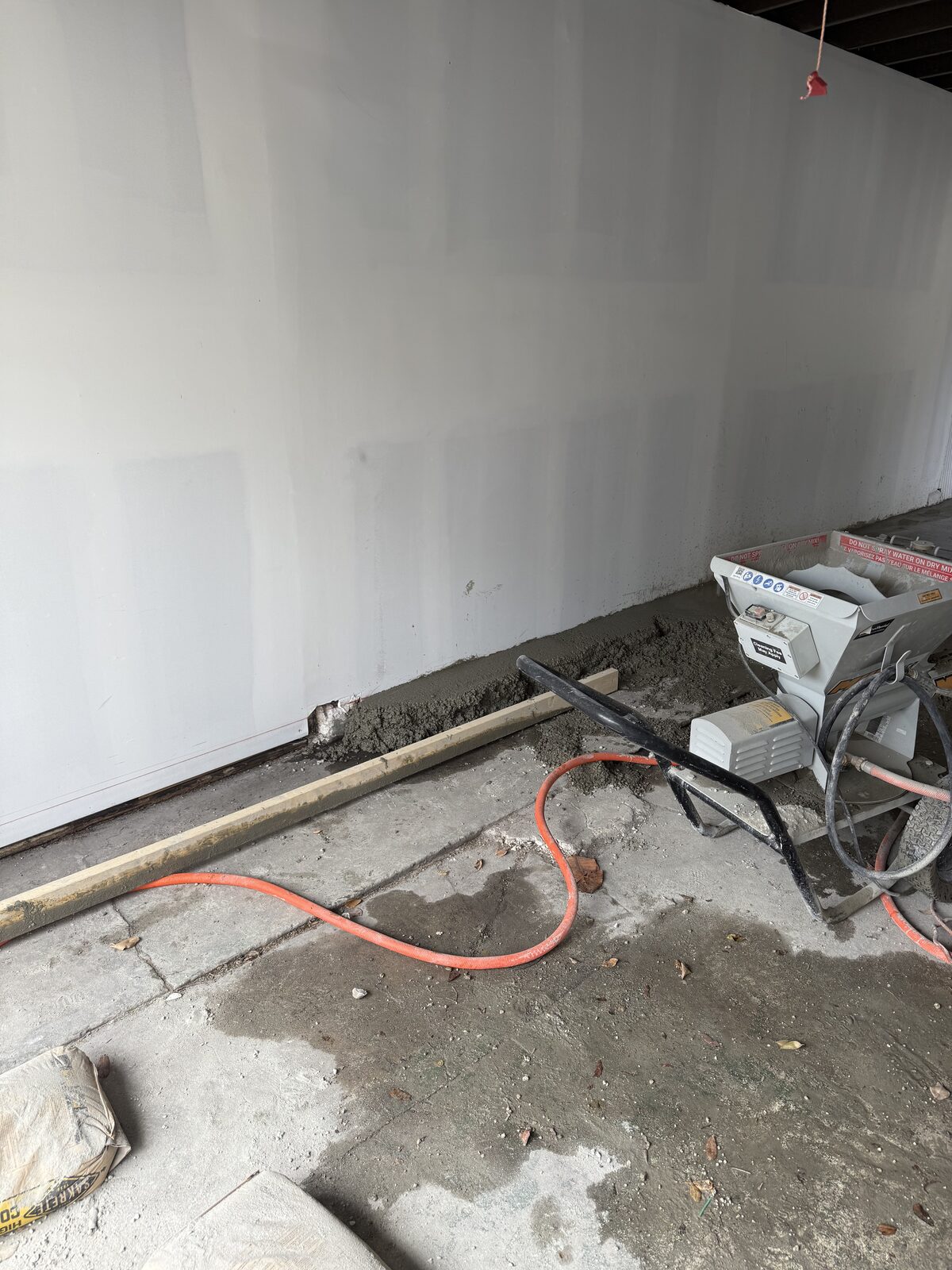 Garage slab prepped for a garage-to-office conversion — Bell Engineering & Construction