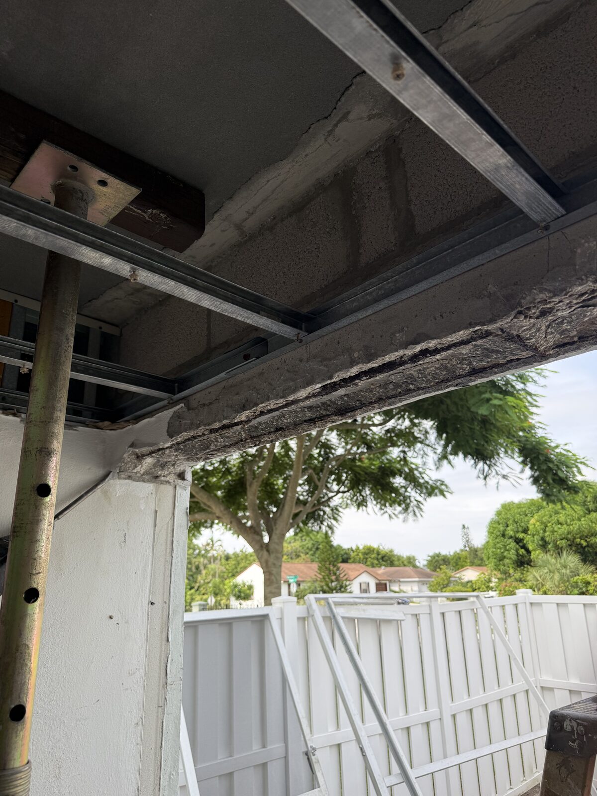 Structural shoring during a concrete restoration project in West Palm Beach — Bell Engineering & Construction