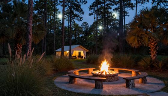 Rendering of the bonfire circle