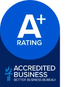 BBB Accredited Business, A+ rating — Better Business Bureau seal