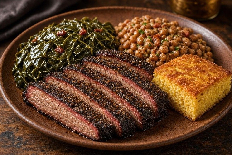 Cane-sugar smoked brisket plate from the AMERICA food truck at The Bell Farm